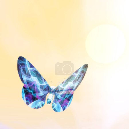 Téléchargez les photos : Papillons dans le ciel, image colorée - en image libre de droit