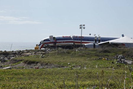 Foto de Choque del vuelo AA331 de American Airlines en Kingston, Jamaica. - Imagen libre de derechos