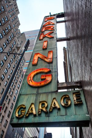 Photo for Old neon Parking Garage sign - Royalty Free Image