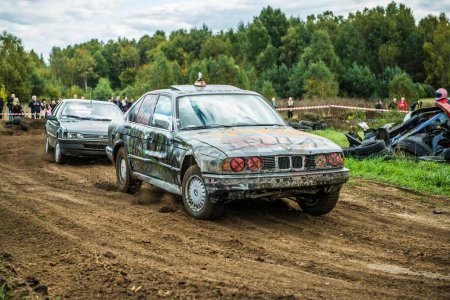 Photo for Wreck car racing on an off-road - Royalty Free Image