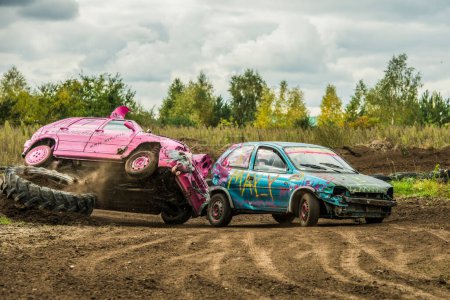 Photo for Wreck car racing on an off-road - Royalty Free Image