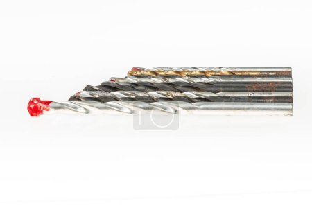 Photo for Drill bits on isolated white background - Royalty Free Image