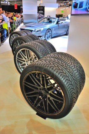 Photo for "FRANKFURT - SEPT 14: Brabus Tires (Wheels) on international motor show exhibition - Royalty Free Image