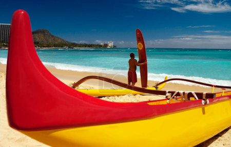 Foto de Playa de Waikiki - Honolulu - Hawaii - Imagen libre de derechos