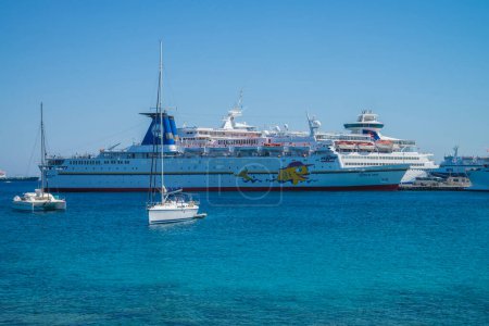 Photo for Cruise ship in mandraki harbour - Royalty Free Image