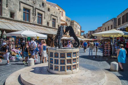 Photo for Busy street in the old town of rhodes - Royalty Free Image