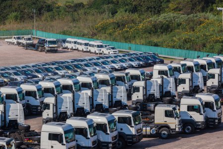 Photo for Trucks Vehicle Yard New - Royalty Free Image