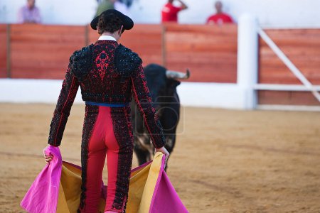 Photo for Bullfighter with the Cape in the Bullfight, Spain - Royalty Free Image