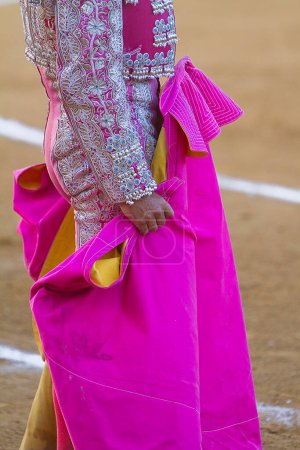 Photo for Bullfighter with the Cape before the Bullfight, Spain - Royalty Free Image