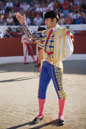 Photo for The spanish bullfighter Morante de la Puebla at the paseillo or initial parade, Linares, Jaen province, Spain, 28 august 2010 - Royalty Free Image