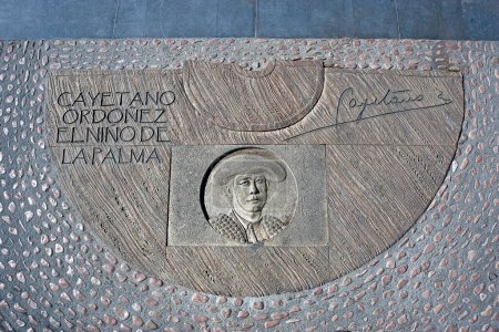 Foto de Grabado sobre cemento en honor al torero español Cayetano Ordoez y Aguilera - Imagen libre de derechos