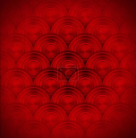 Photo for Abstract Red Metal Circles Background - Royalty Free Image