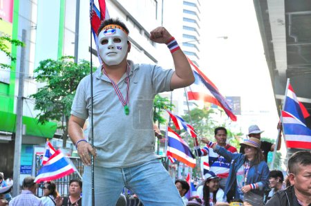 Foto de Manifestantes contra el gobierno de Bangkok, Tailandia. - Imagen libre de derechos