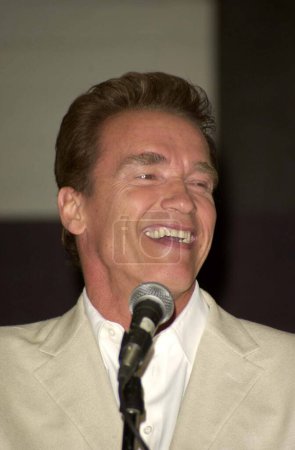 Foto de Arnold Schwarzenegger en Los Angeles Comic Book And Science Fiction Convention. Terminator 3, subida de las máquinas - Imagen libre de derechos