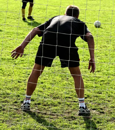 Photo for Goal shot behind the net - Royalty Free Image