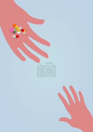 Foto de Dando drogas a los niños, imagen colorida - Imagen libre de derechos