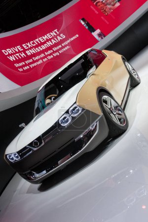 Téléchargez les photos : La Nissan IDx Freeflow au Salon international de l'auto de l'Amérique du Nord le 26 janvier 2014 à Detroit. exposition de voitures de luxe - en image libre de droit