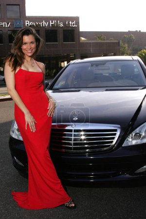 Photo for Alicia Arden Robert Maltbie at preview photo shoot for custom Mercedes-Benz S600. Nov.7th, Beverly Hills - Royalty Free Image
