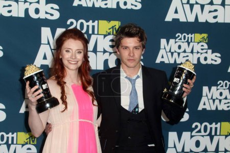Téléchargez les photos : Salle de presse des MTV Movie Awards 2011 - en image libre de droit