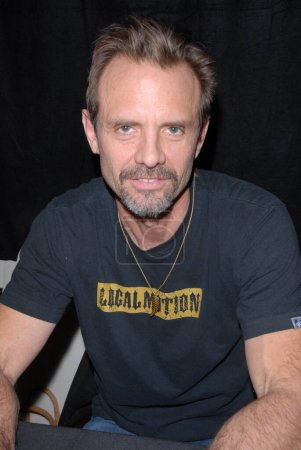 Photo for Michael Biehn wearing jewelry by Jennifer Blanc-Biehnat the Hollywood Collectors Show, Burbank Airport Marriott Hotel & Convention Center, Burbank, CA. 02-13-10 - Royalty Free Image