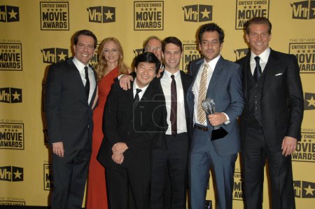 Photo for Todd Phillips with The Hangover Cast Members Ken Jeong, Ed Helms, Heather Graham, Justin Bartha, and Bradley Cooper at the 15th Annual Critic's Choice Awards, Hollywood Palladium, Hollywood, CA. - Royalty Free Image