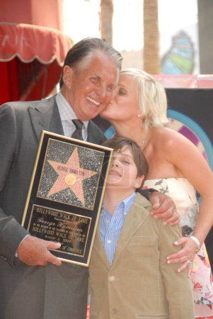 Photo for George Hamilton with Kimberly Blackford and their son George-Thomas at the ceremony honoring George Hamilton with the 2,388th Star on the Hollywood Walk of Fame. Hollywood Boulevard, Hollywood, CA - Royalty Free Image