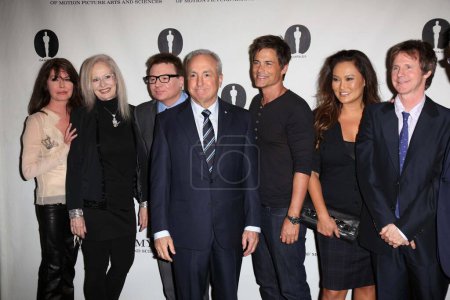 Photo for Lara Flynn Boyle, Penelope Spheeris, Mike Myers, Lorne Michaels, Rob Lowe, Tia Carrere and Dana Carvey at the Academy Of Motion Picture Arts And Sciences Hosts A ""Wayne's World"" Reunion,  AMPAS Samuel Goldwyn Theater, Beverly Hills, CA 04-23-13 - Royalty Free Image
