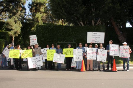 Photo for Protest involving Casey Kasem's children, brother and friends who want to see him but have been denied any contact,  Private Location, Holmby Hills, CA 10-01-13 - Royalty Free Image