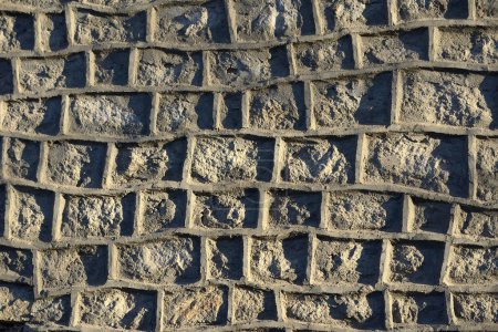 Photo for Bricks wall on the road in Ladakh, Northern India - Royalty Free Image