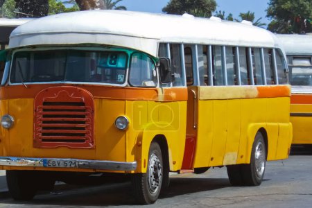 Photo for Maltese vintage bus on the street - Royalty Free Image