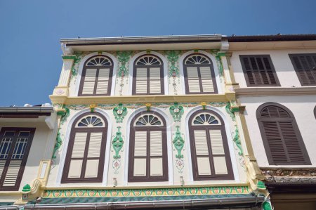 Photo for Highly decorated shophouse fronts, Malacca, Malaysia - Royalty Free Image