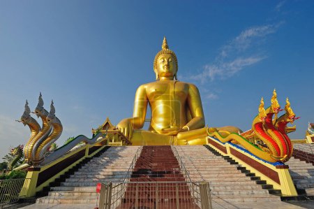 Photo for "Golden Buddha statue at Wat Muang in Angthong, Thailand " - Royalty Free Image