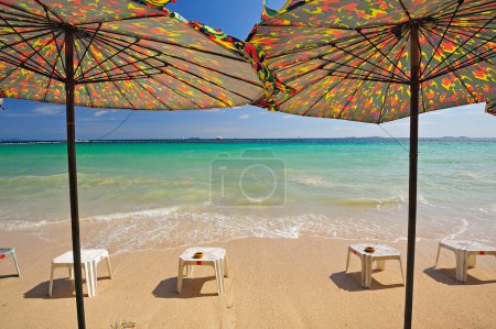Photo for Umbrella beach koh Lan in Pattaya Thailand - Royalty Free Image