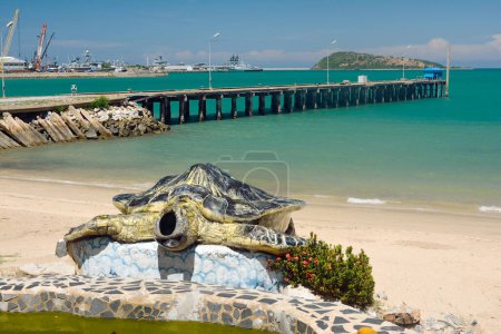 Photo for Funny Turtle statue in Chonburi province, Thailand - Royalty Free Image