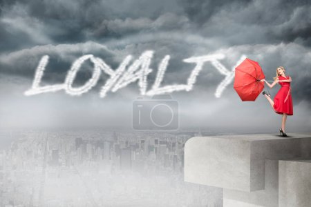Photo for Loyalty against balcony overlooking city - Royalty Free Image