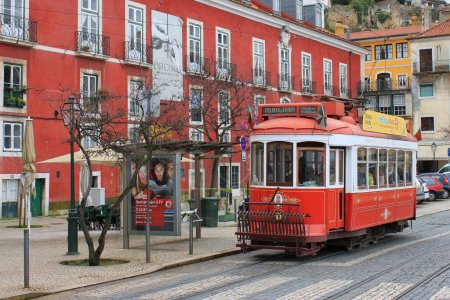 Photo for "Streetcar in Alfama, Lisbon" - Royalty Free Image