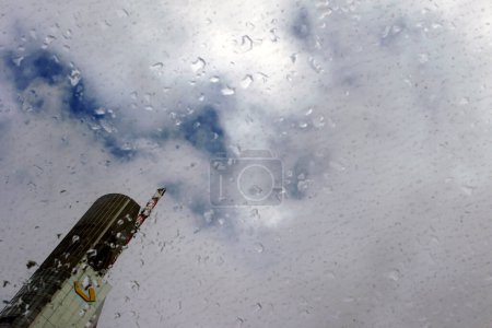 Photo for High-rise behind rainy window - Royalty Free Image