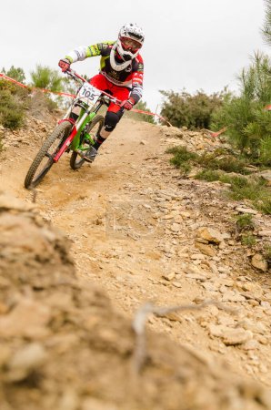 Photo for Jorge Afonseca riding bicycle on trail - Royalty Free Image
