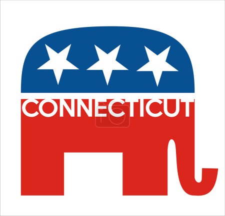 Téléchargez les photos : Drapeau en forme d'éléphant des États-Unis avec le mot Connecticut - en image libre de droit