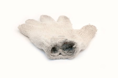 Photo for Knitted woolen white gloves - Royalty Free Image
