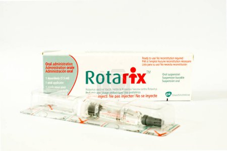 Téléchargez les photos : Vaccin Rotarix sur fond blanc - en image libre de droit