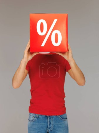 Photo for Man with percent sign - Royalty Free Image
