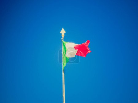 Photo for Retro look Italian flag on sky background - Royalty Free Image