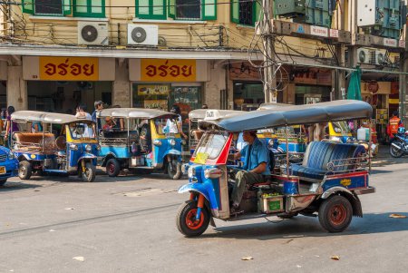 Photo for Tuk tuk taxis in bangkok thailand - Royalty Free Image