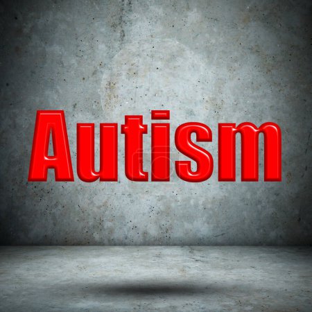 Photo for Autism word on concrete wall - Royalty Free Image