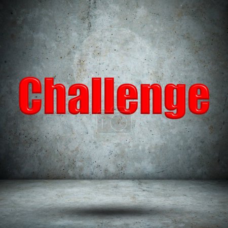 Photo for Challenge word on concrete wall - Royalty Free Image