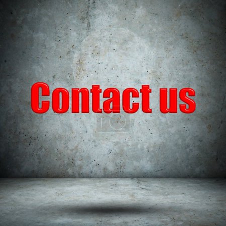 Photo for Contact us phrase on concrete wall - Royalty Free Image