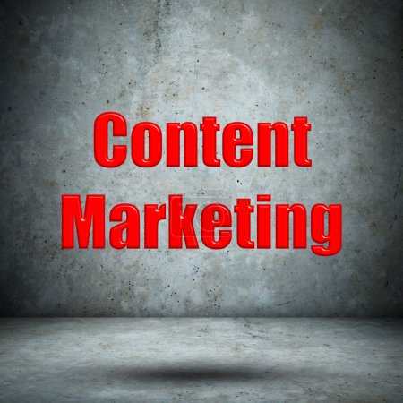 Photo for Content Marketing phrase on concrete wall - Royalty Free Image