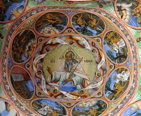 Foto de Pintura en el techo del monasterio de Rila - Imagen libre de derechos