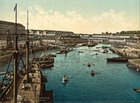 Foto de El Puerto Militaire, Brest, Francia, colorido cuadro - Imagen libre de derechos